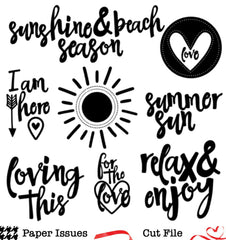 Sunshine & Summer Stitching-Free Cut File