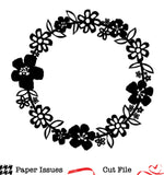 Tropical Florals Wreath Free Cut File