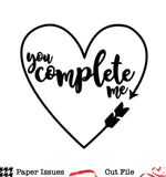 You Complete Me Arrow Heart-Free Cut File