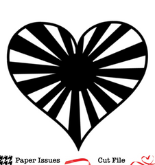 Heart Sunburst-Free Cut File