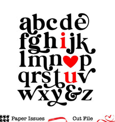 I Heart U Alphabet-Free Cut File