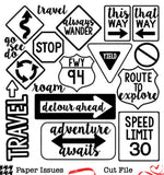 Travel Signs-Free Cut File