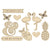 Wood Veneer Shapes-Pink Paislee Citrus Bliss
